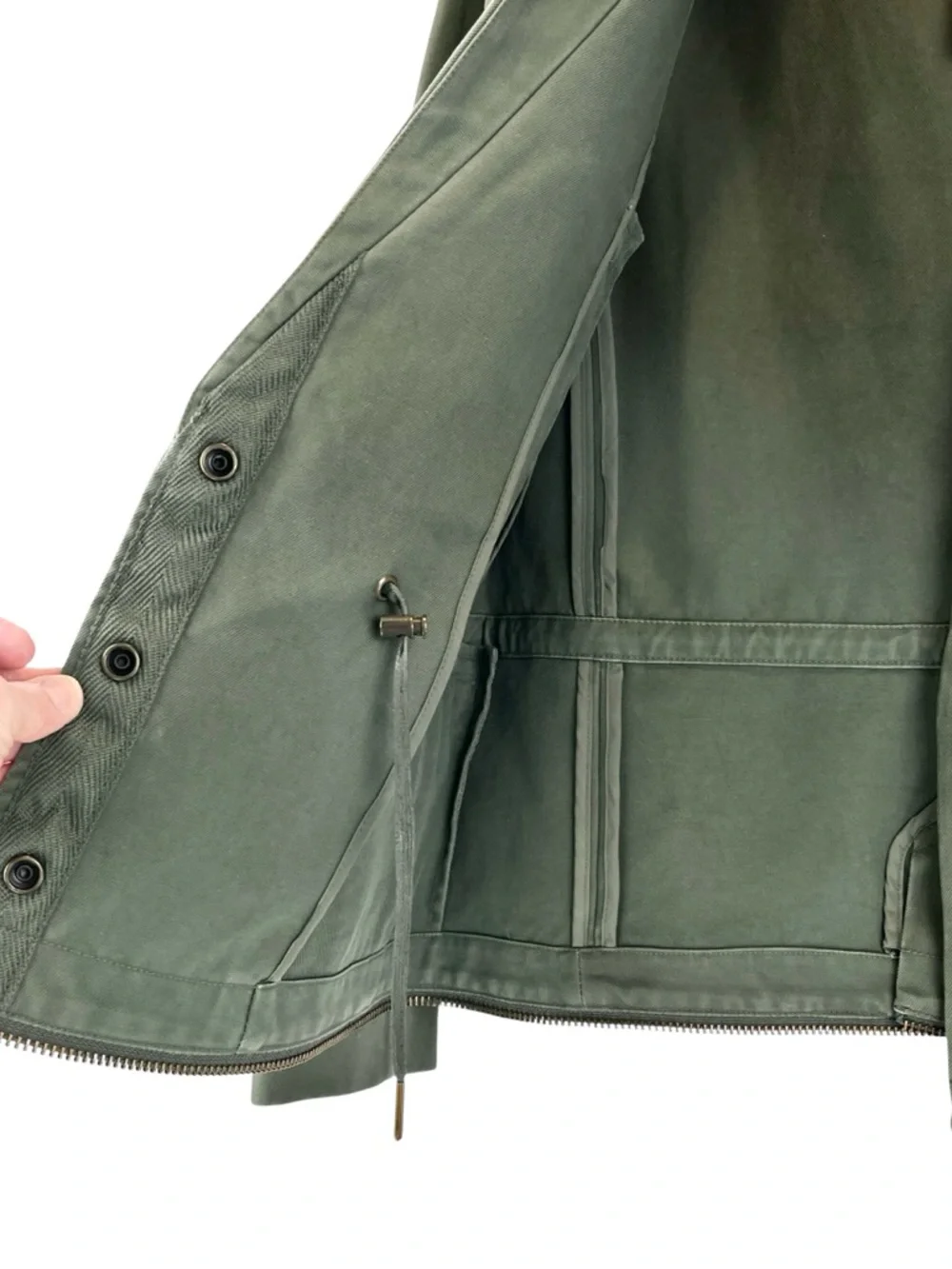 Zadig & Voltaire Vedam Bis Military Green Skull Cotton Utility Jacket Flaws Sz L - Picture 7 of 15